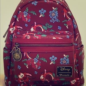 Disney Loungefly Milan Mushu Floral Mini Backpack